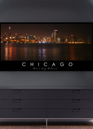 Chicago Skyline Canvas Art - Baseball 2