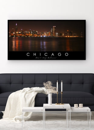 Chicago Skyline Canvas Art - Baseball 2