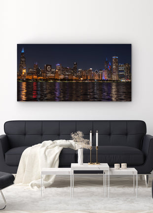 Chicago Skyline Canvas Art - Baseball