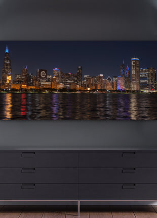 Chicago Skyline Canvas Art - Baseball