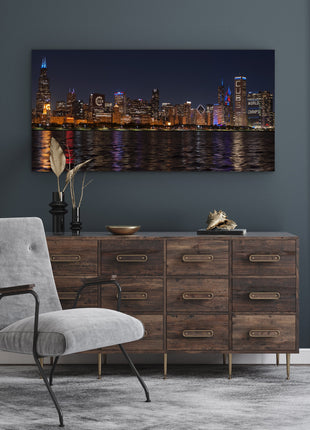 Chicago Skyline Canvas Art - Baseball