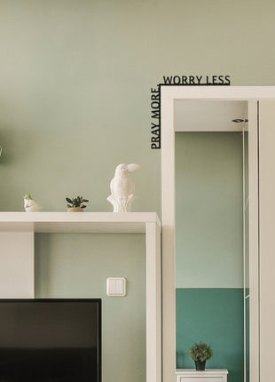 Wooden Corner Quote – Pray More, Worry Less