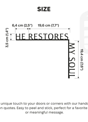 Wooden Corner Quote – He Restores My Soul