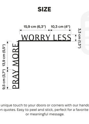 Wooden Corner Quote – Pray More, Worry Less