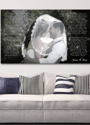 2nd Anniversary Gift - A Personalized Word Art Canvas