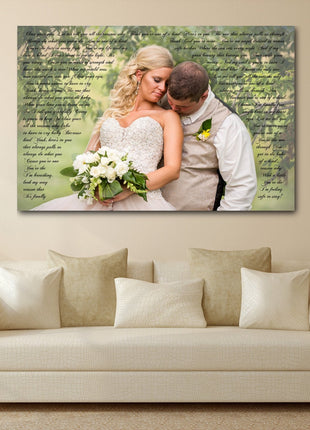 First Wedding Anniversary Gift - Your Wedding Vows On Canvas