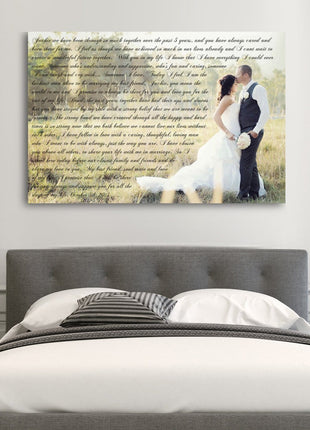 First Wedding Anniversary Gift - Your Wedding Vows On Canvas