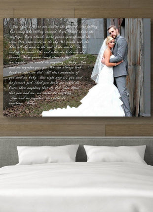 First Wedding Anniversary Gift - Your Wedding Vows On Canvas