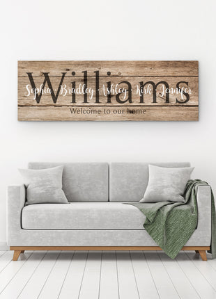 Last Name Sign - Rustic Brown