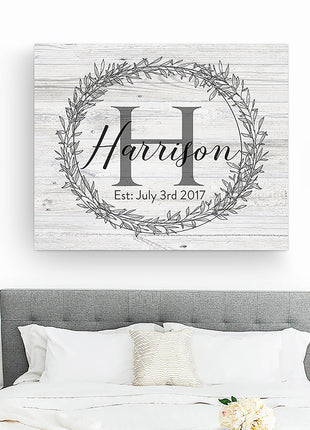 Family Monogram Design Second Anniversary Gift