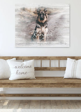 Personalized Dog Memorial Canvas with Paw Print