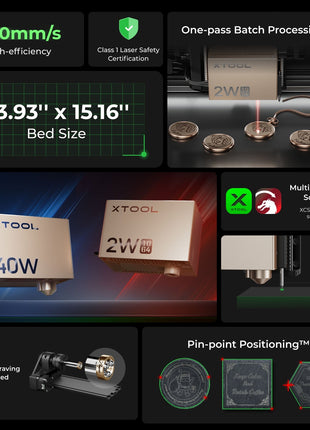 xTool S1 + 1064nm IR Laser Kit: Enclosed Diode Laser Engraver & Cutter