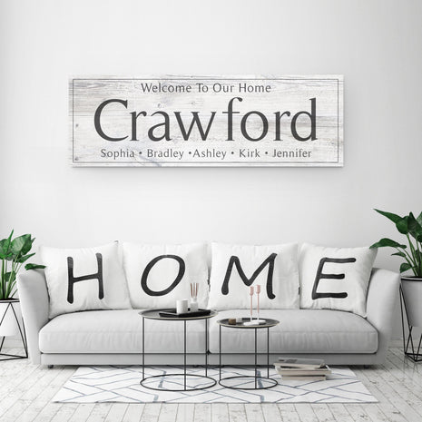Family Name Sign - Rustic White