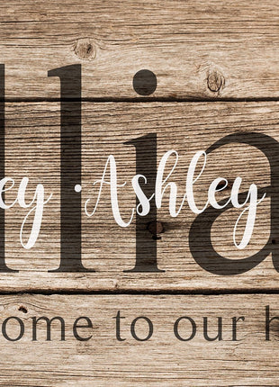 Last Name Sign - Rustic Brown