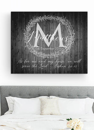 Custom Monogram Sign - Bedroom Wall Decor