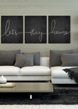 Let's Stay Home Canvas Set - Home Decor Wall Art