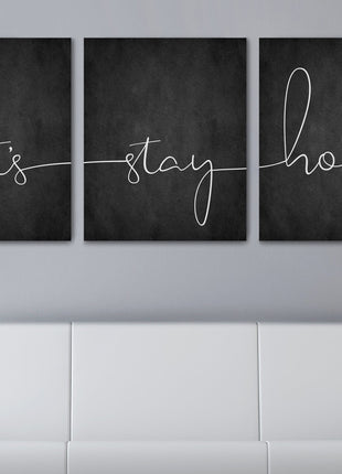 Let's Stay Home Canvas Set - Home Decor Wall Art