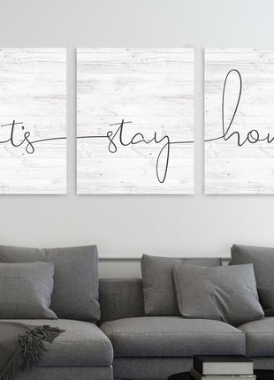 Let's Stay Home Canvas Set - Home Decor Wall Art