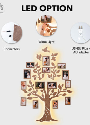 Wooden Led Family Tree - Nova