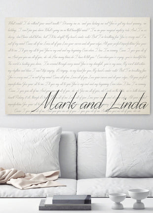 Ivory Custom Lyrics Canvas - 14th Anniversary Gift