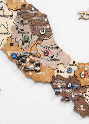 Wooden Map of Italy – Multicolor