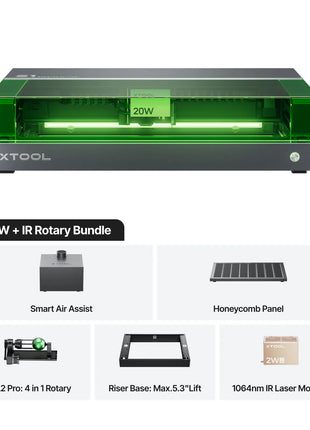 xTool S1 + 1064nm IR Laser Kit: Enclosed Diode Laser Engraver & Cutter