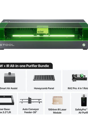 xTool S1 + 1064nm IR Laser Kit: Enclosed Diode Laser Engraver & Cutter