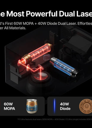 xTool F2 Ultra 60W MOPA & 40W Diode Dual Laser Engraver