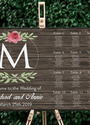 Monogram Wedding Seating Chart