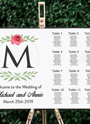 Monogram Wedding Seating Chart