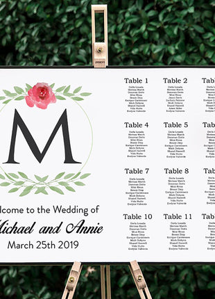 Monogram Wedding Seating Chart
