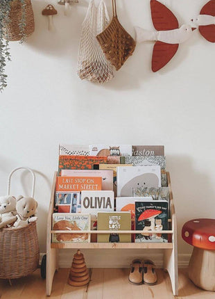 Wooden Montessori Bookshelf Natural
