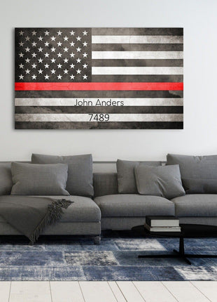 Thin Red Line - A Personalized Gift For Firefighter