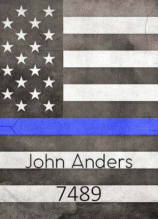 Thin Blue Line Flag - Personalized Canvas