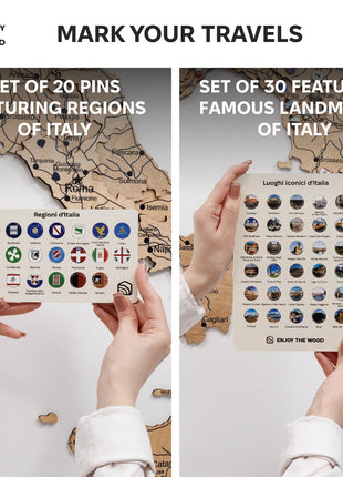 Wooden Map of Italy – Gold