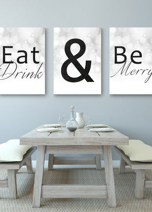 Eat Drink And Be Merry Home Decor Canvases