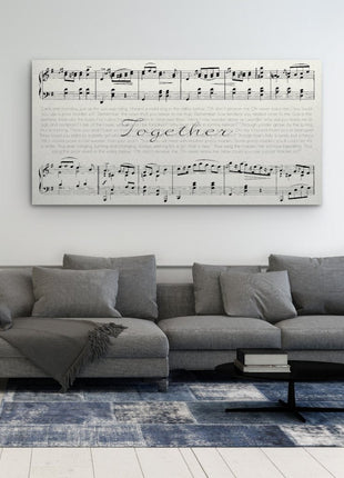 Framed Song Lyrics And Sheet Music Custom Canvas
