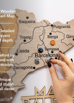 Wooden Map of Spain – Multicolor