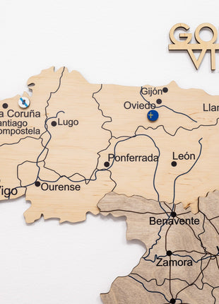 Wooden Map of Spain – Multicolor