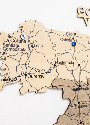 Wooden Map of Spain – Multicolor