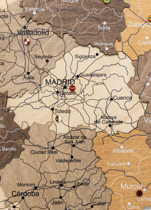 Wooden Map of Spain – Multicolor