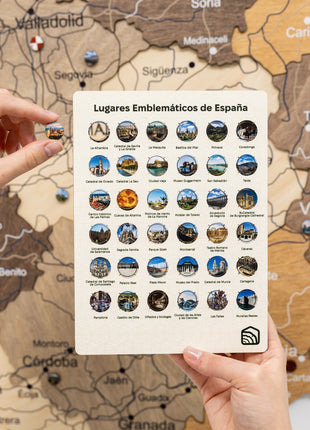 Wooden Map of Spain – Multicolor