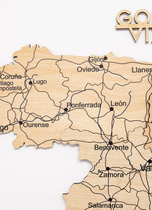Wooden Map of Spain – Gold