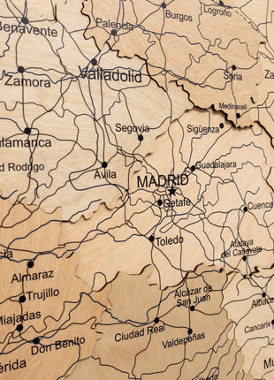 Wooden Map of Spain – Gold