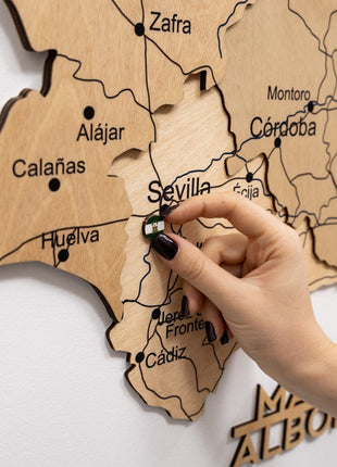 Wooden Map of Spain – Gold