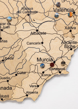 Wooden Map of Spain – Gold
