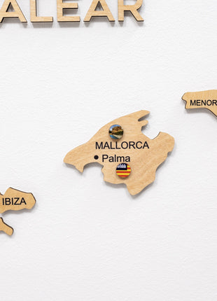 Wooden Map of Spain – Gold