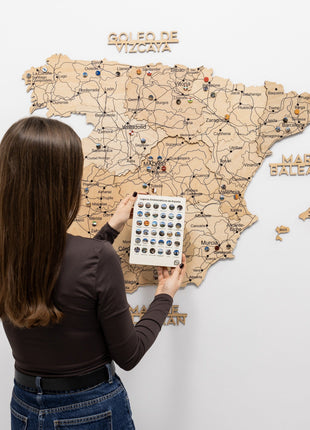 Wooden Map of Spain – Gold