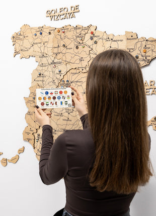 Wooden Map of Spain – Gold