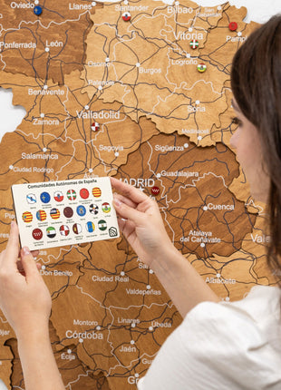 Wooden Map of Spain – Oak